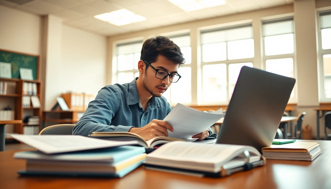 Hire someone to take lsat for you with a focused student studying intensely in a bright classroom.