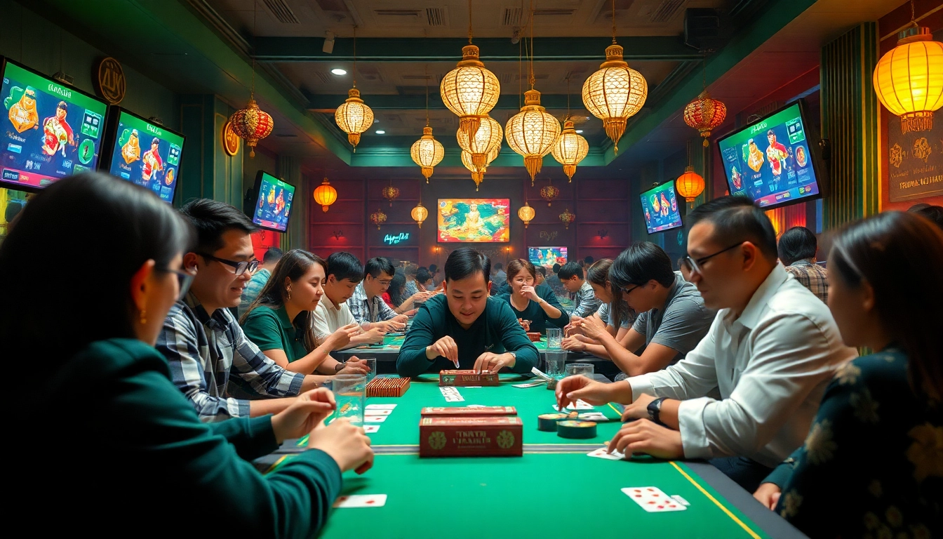 The dynamic online gaming experience at gamebaidoithuong.com.vc, showcasing popular Vietnamese card games and player interactions.