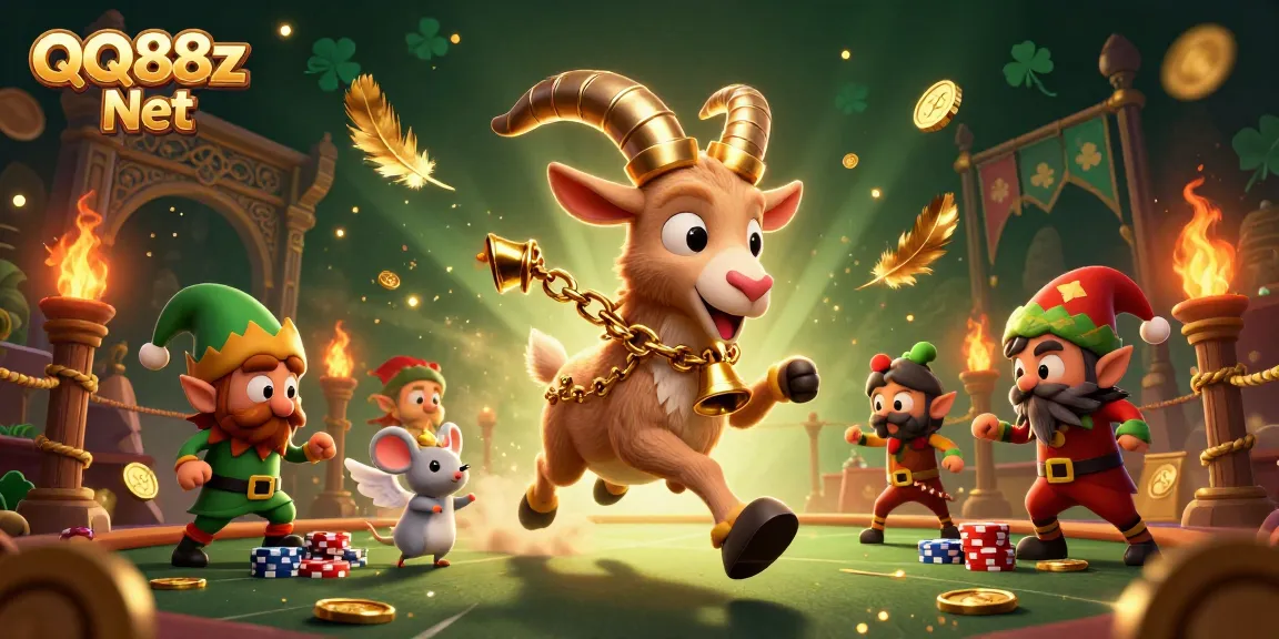 Engage with QQ88z Net at a vibrant and festive holiday-horror casino scene filled with unique characters.